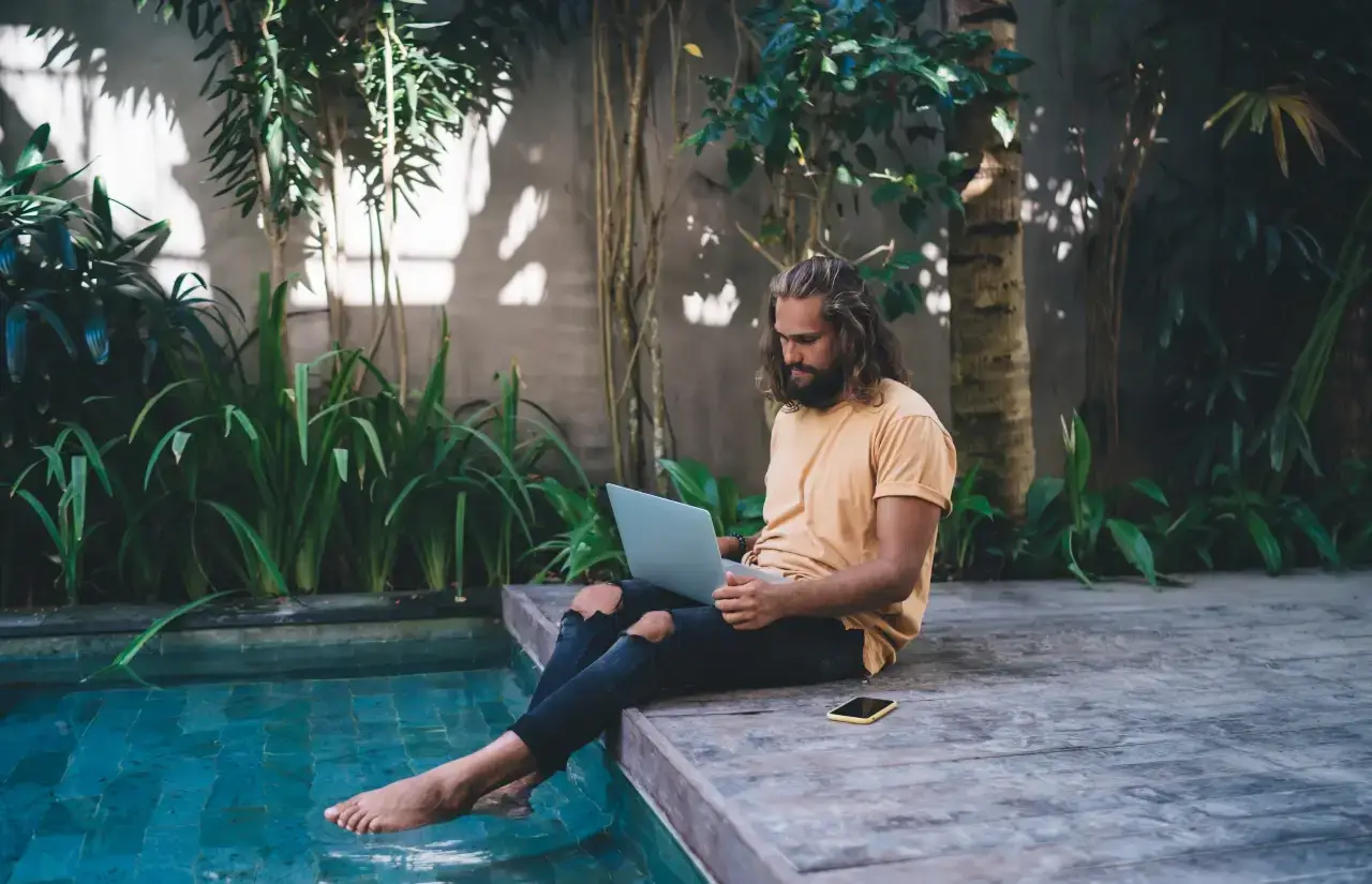 Remote digital marketer working from home