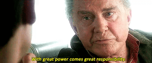 With Great Power Comes Great Responsibility with great power comes great responsibility